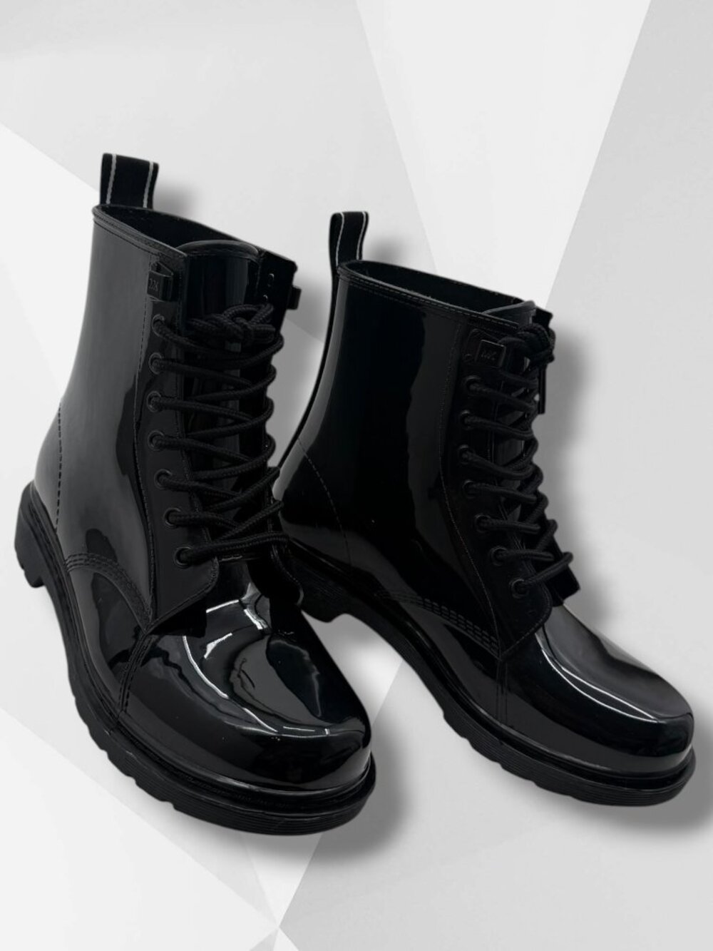 Michael Kors Black Patent Moto Boots 7 - Picture 2 of 9